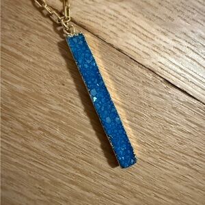 Blue Crystal and Gold Vermeil Necklace